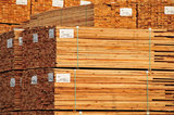 09 April 2012 - Bundled wood products are seen at a log mill beside the Fraser River, in Surrey, B.C., Canada. Credit: Adrian Brown - N49Photo.
