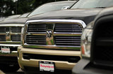 26 August 2012 - Dodge Ram trucks are seen in the lot at White Rock Chrysler Ltd., in Surrey, B.C., Canada. Credit: Adrian Brown - N49Photo.