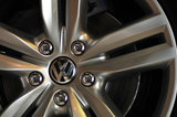 28 August 2012 - The Volkswagen logo is seen on the rim of a vehicle in the showroom at Gold Key White Rock Volkswagen, in Surrey, B.C., Canada. Credit: Adrian Brown - N49Photo.