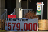 07 September 2012 - A sign advertising the cost of a new home is seen in a subdivision in Surrey, B.C., Canada. Credit: Adrian Brown - N49Photo.