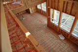 20 September 2012 - Radiant PEX tubing is seen on two levels on a new home where workers are installing a Hydronic Radiant Floor Heating system, at a construction site in Surrey, B.C., Canada. Credit: Adrian Brown - N49Photo.